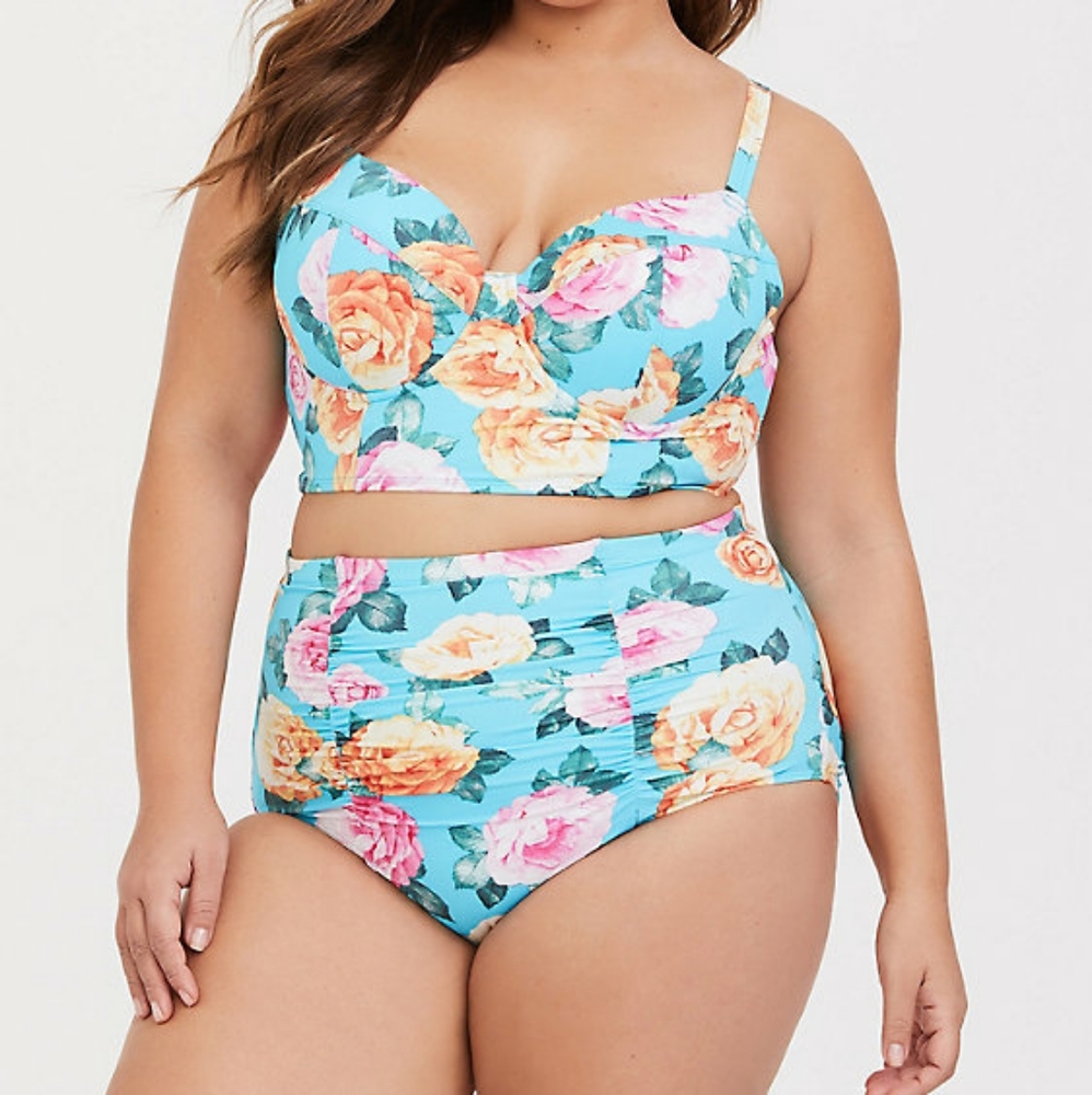 Torrid Blue Rose Bikini (read description)